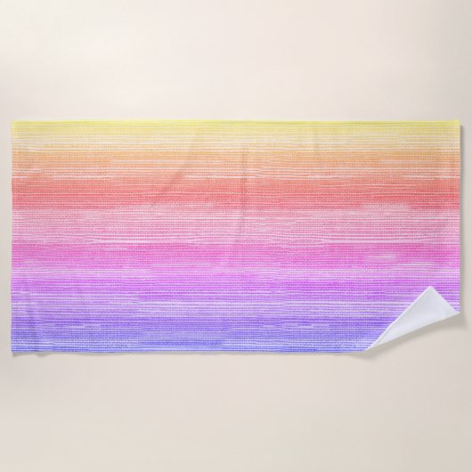 Rainbow Seagrass Tropical Neon Beach Handtuch (Vorderseite)