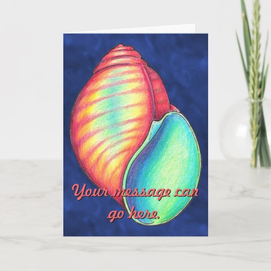 Rainbow Seashell Card Karte (Vorderseite)