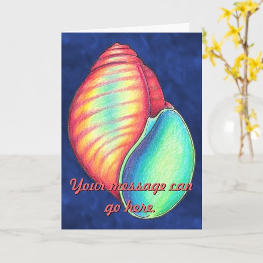 Rainbow Seashell Card Karte (Gelbe Blume)