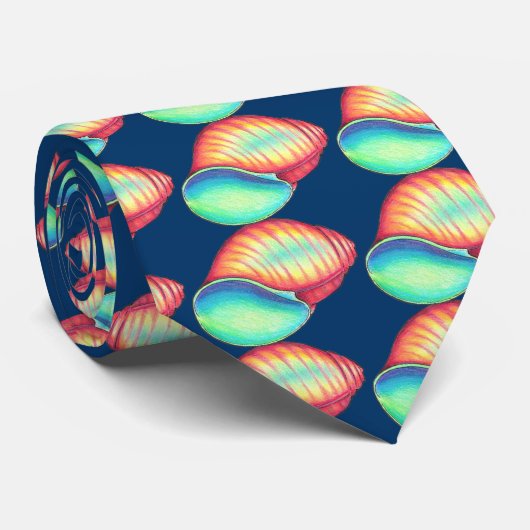Rainbow Seashell Krawatte (Gerollt)