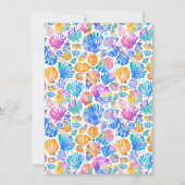 Rainbow Seashells Kinderdusche Einladung (Rückseite)