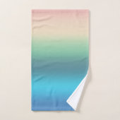 Rainbow Seashore Beach in Gradient Stripes Badhandtuch Set (Handtuch)