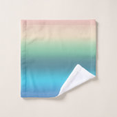 Rainbow Seashore Beach in Gradient Stripes Badhandtuch Set (Waschlappen)