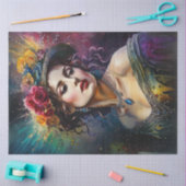 Rainbow Seducress Woman Decoupage Paper Seidenpapier (Basteln)