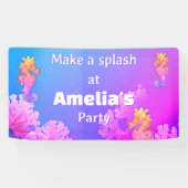 Rainbow Seepferd Geburtstagsparty Banner (Horizontal)