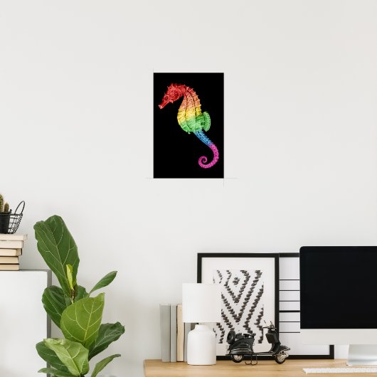 Rainbow-Seepferd Poster (Heimbüro)