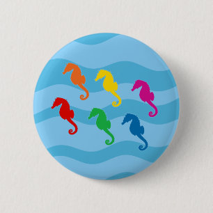Rainbow-Seepferde Button
