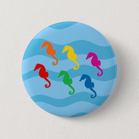 Rainbow-Seepferde Button (Vorderseite)