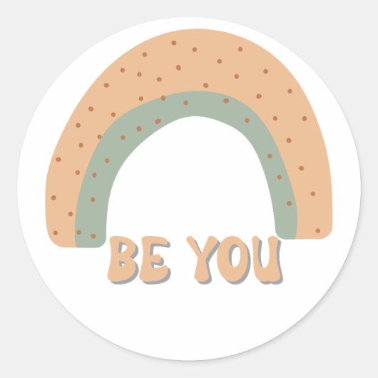 Rainbow Seien Sie selbst Liebe Zitate Runder Aufkleber (Vorderseite)