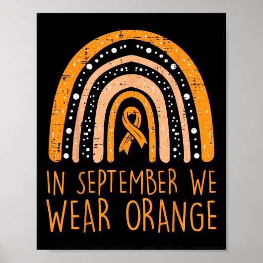 Rainbow September We Wear Orange Leukemia Awarenes Poster (Vorne)