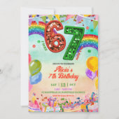 Rainbow Sequin Glitter 67 St Patrick Birthday Einladung (Vorderseite)