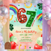 Rainbow Sequin Glitter 67 St Patrick Birthday Einladung