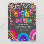 Rainbow Sequin Glitzer 8 ist eine Vibe-Einladung Einladung (Vorne/Hinten)