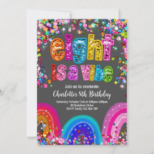 Rainbow Sequin Glitzer 8 ist eine Vibe-Einladung Einladung