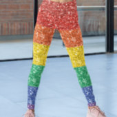 Rainbow Sequin Glitzer Look Stripes Prix Leggings