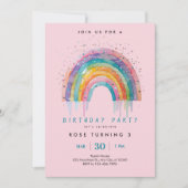Rainbow-Sequin-Party Einladung (Vorderseite)