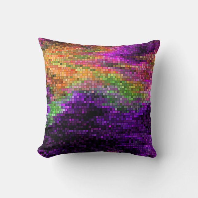 Rainbow Sequin Throw Kissen 16" x 16" (Vorderseite)