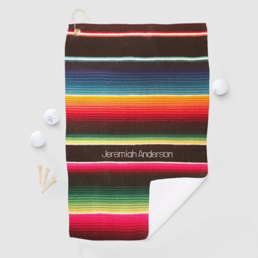 Rainbow Serape personalisiert Golfhandtuch (Insitu)