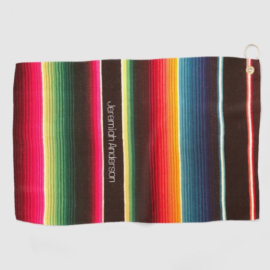 Rainbow Serape personalisiert Golfhandtuch (Horizontal)