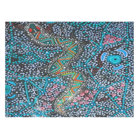 Rainbow Serpent Aborigine Art Tableclout Tischdecke (Vorderseite (Horizontal))