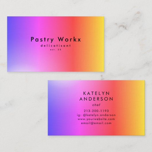 Rainbow Shaded Elegant Gradient Ombre Visitenkarte (Vorne/Hinten)