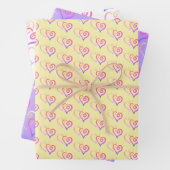 Rainbow Shades Two Linked Hearts Pattern Geschenkpapier Set (Beispiel)