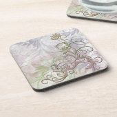 Rainbow Shadow Floral Corkback Untersetzer Sets (Linke Seite)