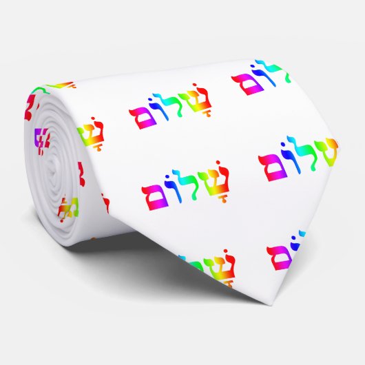 Rainbow Shalom Krawatte (Gerollt)