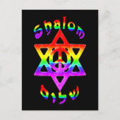 Rainbow Shalom Postcard Postkarte (Vorderseite)