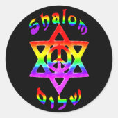 Rainbow Shalom Stickers (Vorderseite)