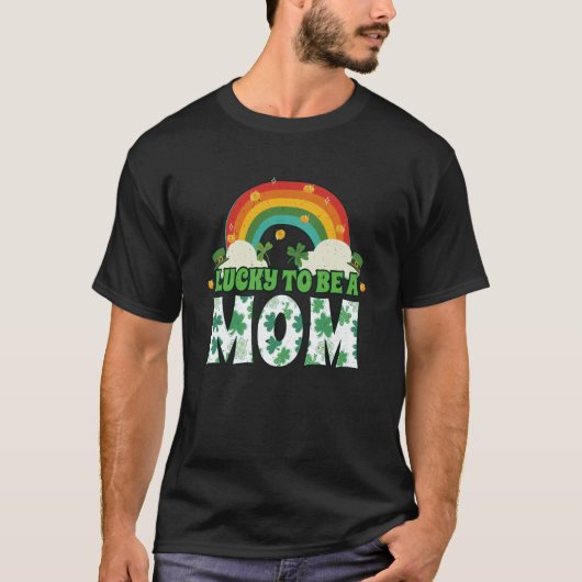 Rainbow Shamrock Leprechaun Saint Patrick's Lucky T-Shirt (Vorderseite)