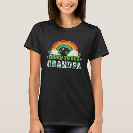Rainbow Shamrock Leprechaun Saint Patrick's Lucky T-Shirt (Vorderseite)