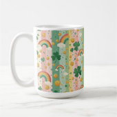 Rainbow Shamrocks Irish Pastel Lucky Pink Green  Kaffeetasse (Links)