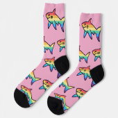 Rainbow Shark Pride - Kawaii Nautical LGBTQ+ Socken (Linkes Detail)