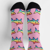 Rainbow Shark Pride - Kawaii Nautical LGBTQ+ Socken (Oben)