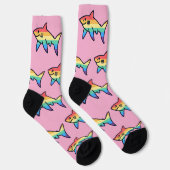 Rainbow Shark Pride - Kawaii Nautical LGBTQ+ Socken (Rechts)