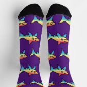 Rainbow Shark Pride - Kawaii Nautical LGBTQ+ Socken (Oben)