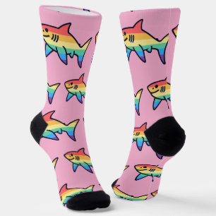 Rainbow Shark Pride - Kawaii Nautische LGBTQ+ Socken