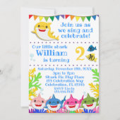 Rainbow Sharks Geburtstagsfeier Einladung (Vorderseite)