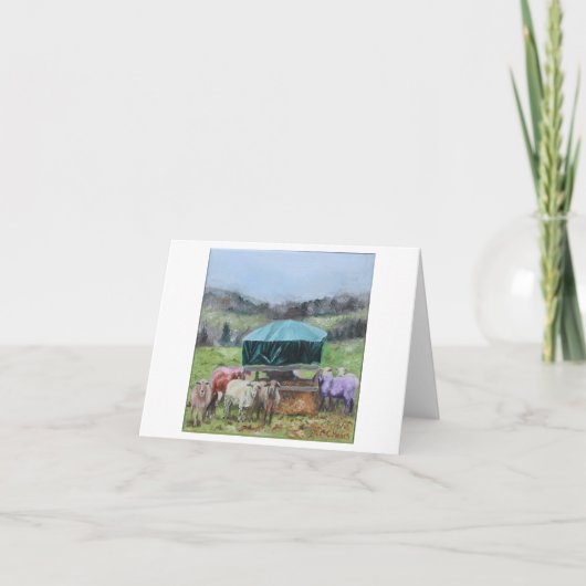 Rainbow Sheep blank cards Dankeskarte (Vorderseite)