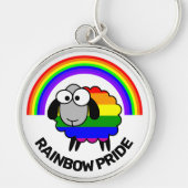 Rainbow Sheep Button Schlüsselanhänger (Vorne)