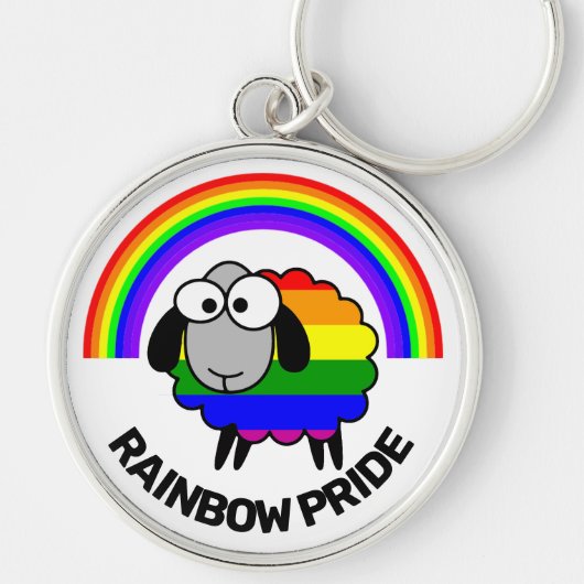 Rainbow Sheep Button Schlüsselanhänger (Vorne)