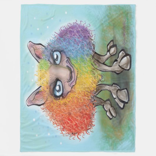 Rainbow Sheep Fleecedecke (Vorderseite)