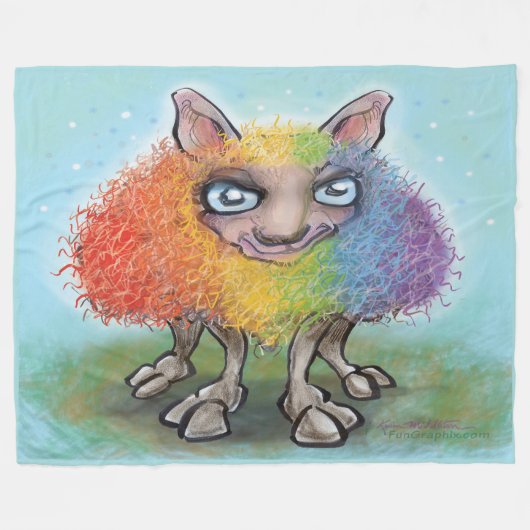 Rainbow Sheep Fleecedecke (Vorderseite (Horizontal))
