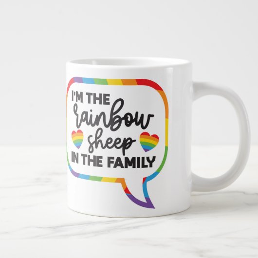 Rainbow Sheep Große Tasse (Rechts)