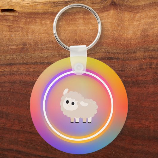 Rainbow Sheep Schlüsselanhänger (Vorderseite)