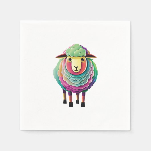 Rainbow Sheep Serviette (Vorderseite)