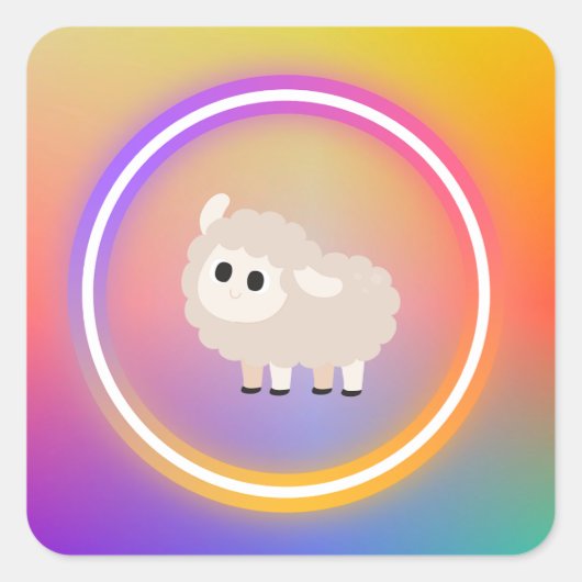 Rainbow Sheep Sticker (Vorderseite)