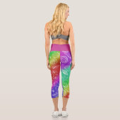 Rainbow Shellfish Muster - Name Capri Leggings (Rückseite)