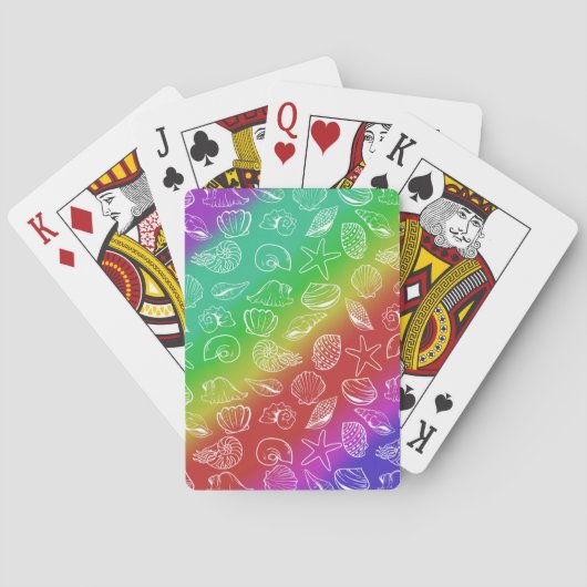 Rainbow Shellfish Muster Spielkarten (Rückseite)